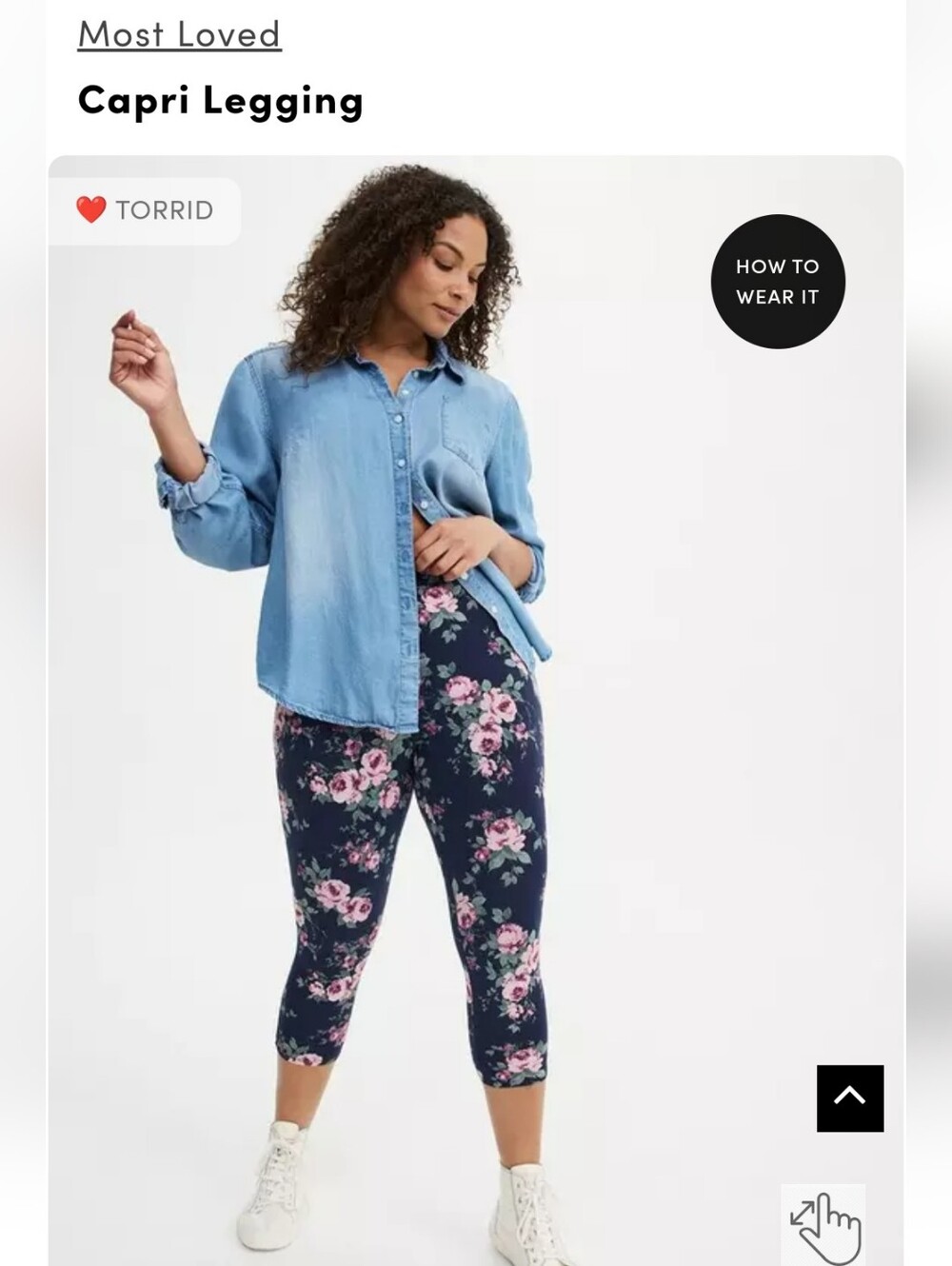 Torrid Navy Floral Capri Leggings